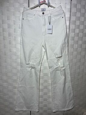 SERRA White High rise Ripped distressed Flare Jeans Size 28 Fashion Must Have